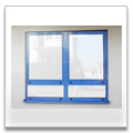 Aluminumfenster in blau